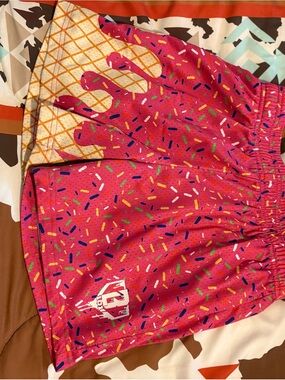 Kids Pink Sprinkle Print Athletic Shorts